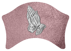 DABAN 516 SL SH OR Silver Praying Hands Shimmer Orchid Background